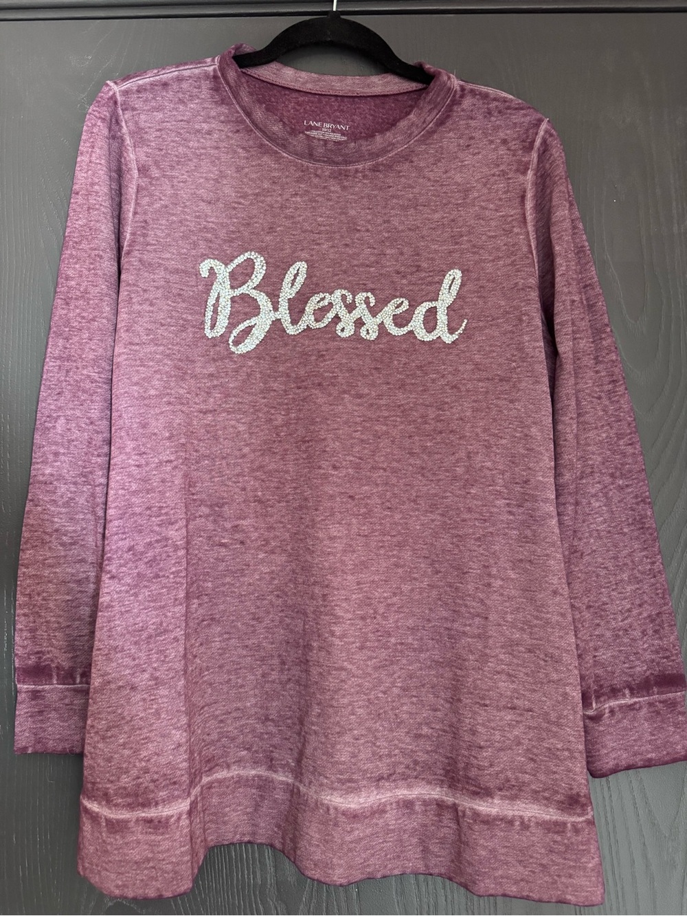 Lane Bryant Heathered Purply/Mauve Pullover 10/12 Blessed & soft